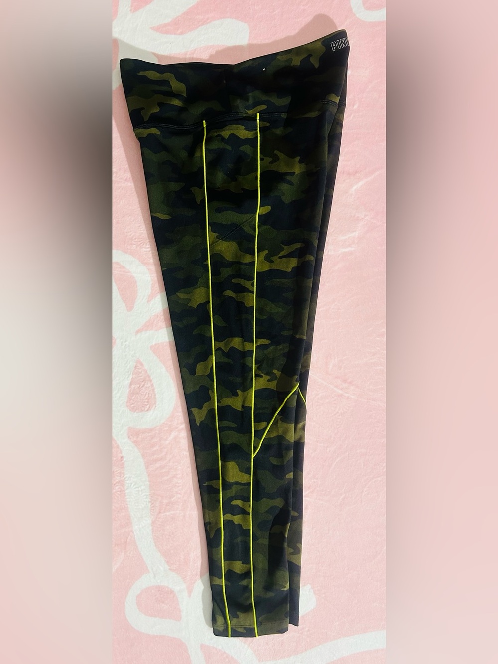 NWOT Camo ultimate Leggings with Neon Trim